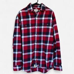 Jachs red black and white plaid flannel